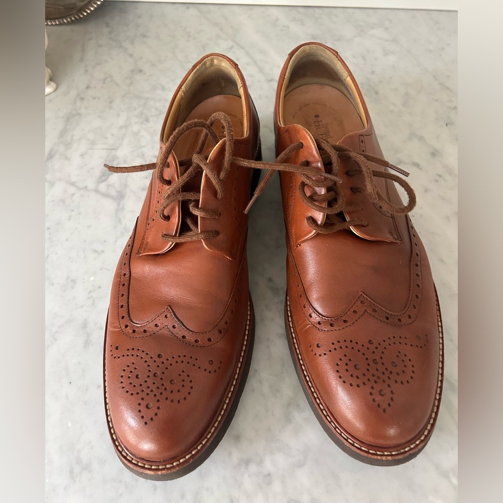Samuel Hubbard Men's Oxford‎ Lace Up Dress Shoes Size 12 Brown Leather Wingtip